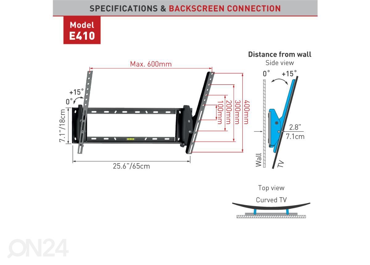 TV-seinakinnitus Barkan E410.B 32"- 90" suurendatud