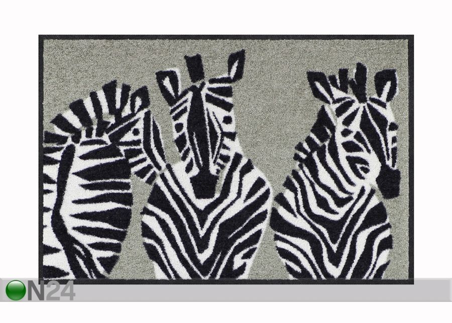 Uksematt Zebra grau 50x75 cm suurendatud