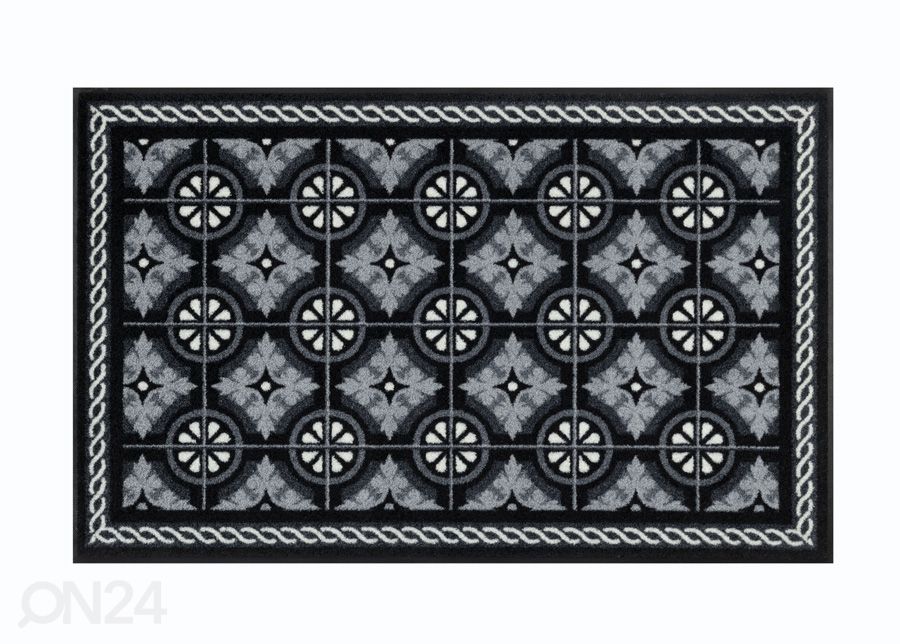 Vaip Kitchen Tiles black 75x120 cm suurendatud