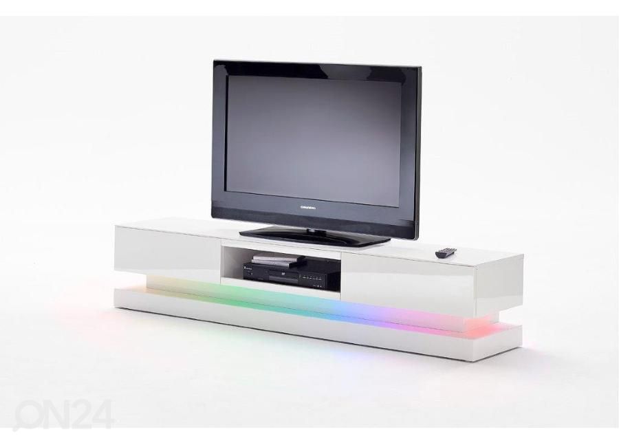 Valge LED valgustusega TV-alus Step suurendatud