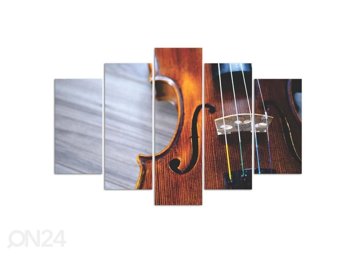 Viieosaline seinapilt Violin 100x70 cm suurendatud