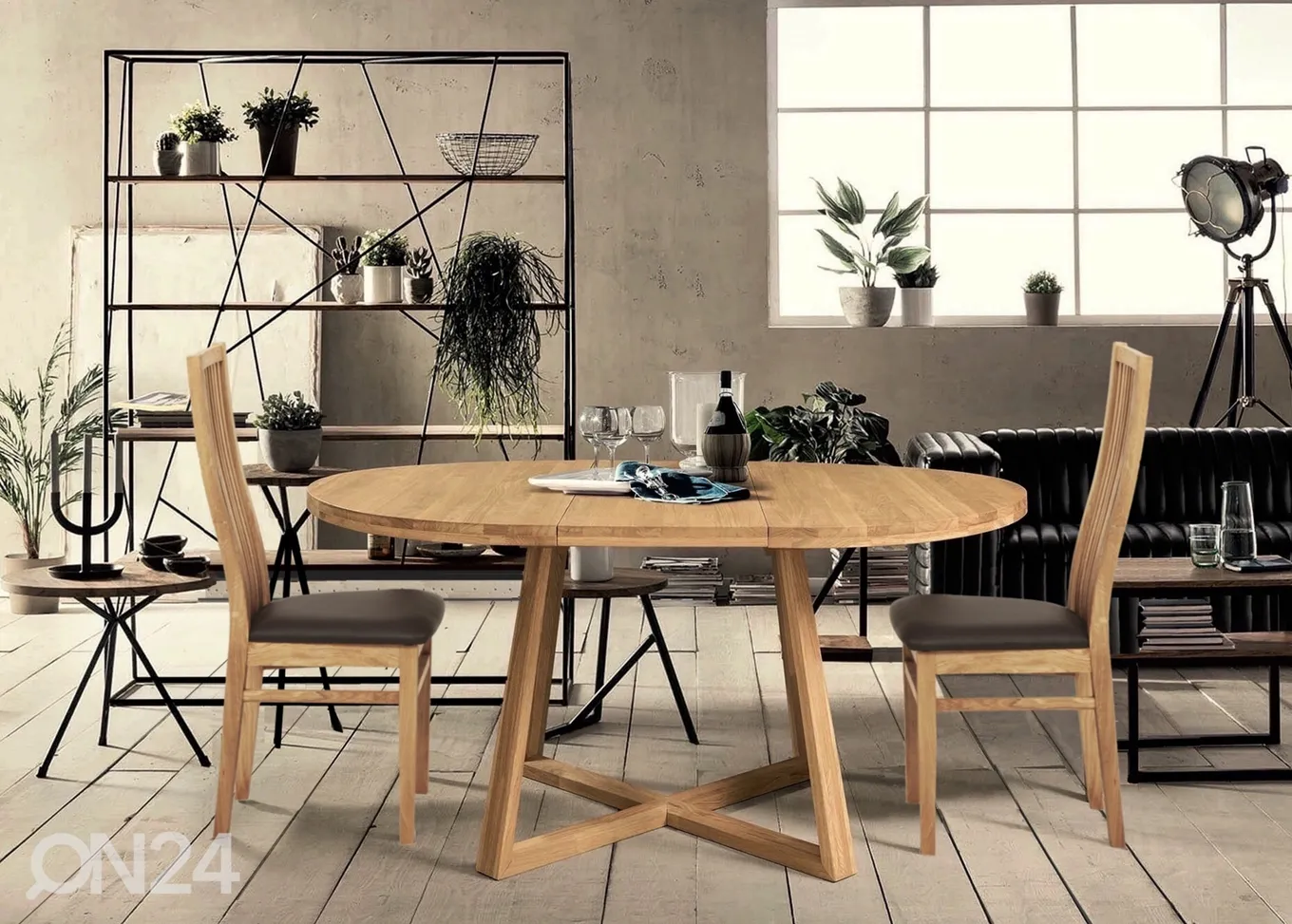 Tammepuidust söögitoakomplekt Merbi 7 EC-432262 - ON24.ee Sisustuskaubamaja