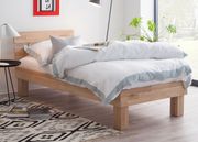 Tammepuidust voodi Judith 90x200 cm, valge õli