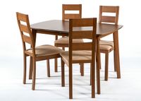 Pikendatav söögilaud Bari 80x120-150 cm + 4 tooli Parma, pähkel