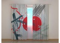 Pimendav fotokardin Abstract Red Chinese Sun 240x220 cm