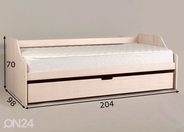 2-kohaline voodi 90x200 cm mõõdud