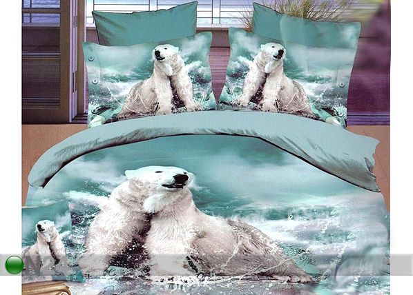 3D voodipesukomplekt Jääkarud