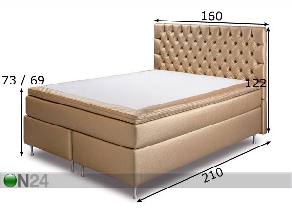 Comfort voodi Hypnos Buckingham 160x200 cm keskmine mõõdud