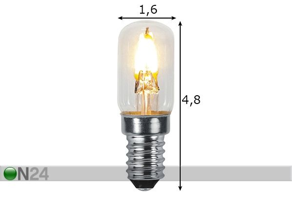 Dekoratiivne LED elektripirn E14 0,3W mõõdud