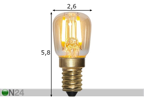 Dekoratiivne LED elektripirn E14, 0,5W mõõdud