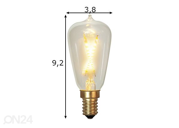 Dekoratiivne LED elektripirn E14 0,5W mõõdud