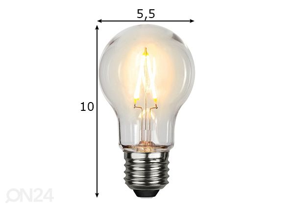 Dekoratiivne LED elektripirn E27, 0,6W õue mõõdud