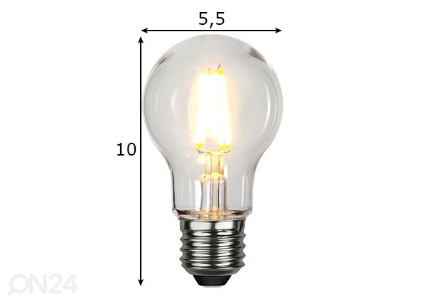 Dekoratiivne LED elektripirn E27, 2,4W õue mõõdud
