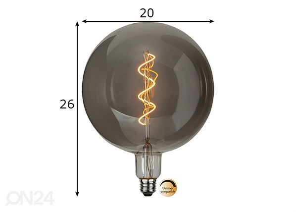 Dekoratiivne LED elektripirn E27, 2,6W mõõdud