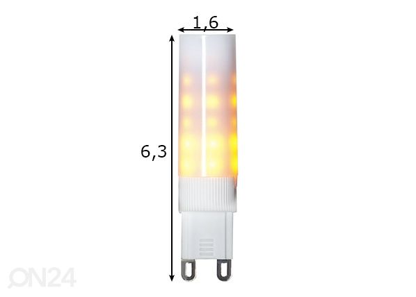 Dekoratiivne LED elektripirn G9, 0,6-1,4W mõõdud