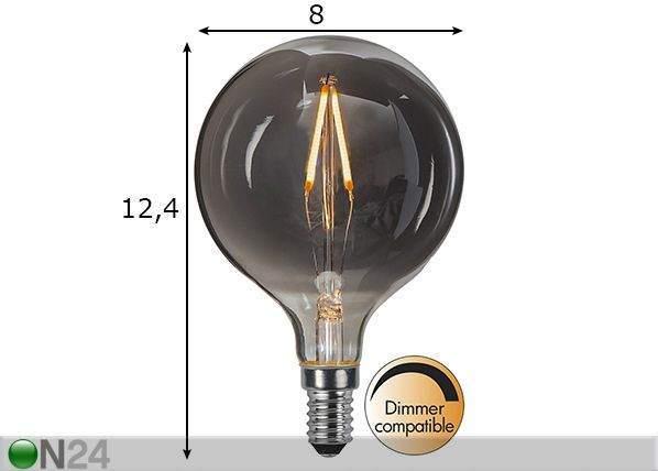 Dekoratiivne LED pirn E14 (1,4W) mõõdud