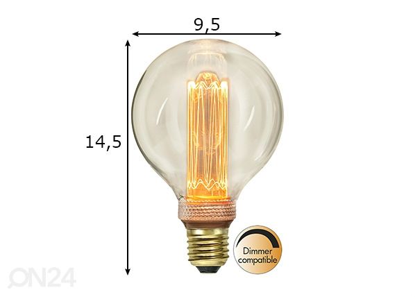 Dekoratiivne LED pirn E27, 2,5W mõõdud
