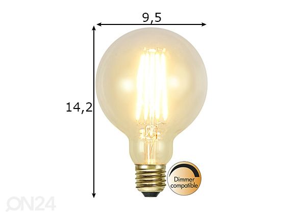 Dekoratiivne LED pirn E27 3,6W mõõdud