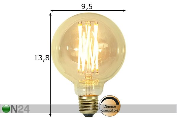 Dekoratiivne LED pirn sokliga E27 3,7W mõõdud