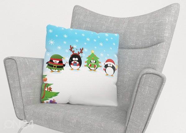 Dekoratiivpadjapüür Christmas Pinguins 40x40 cm
