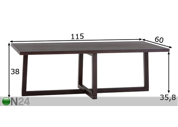 Diivanilaud Bexleyheath Coffee Table 115x60 cm mõõdud