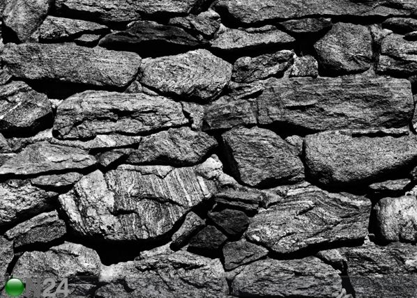 Fliis-fototapeet Black stone wall 360x270 cm