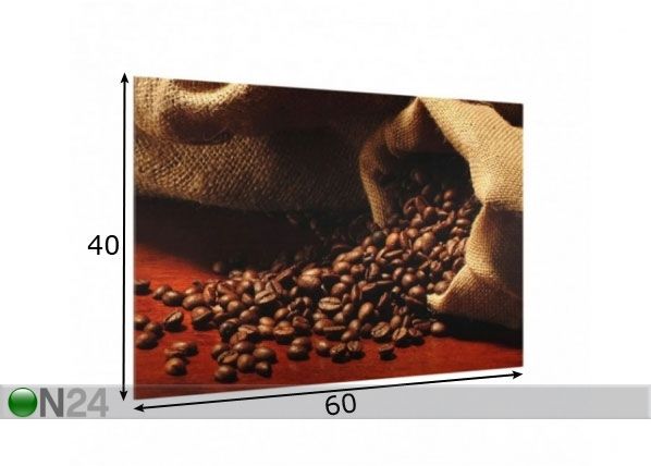 Fotoklaas, köögi tagasein Dulcet Coffee 40x60 cm mõõdud