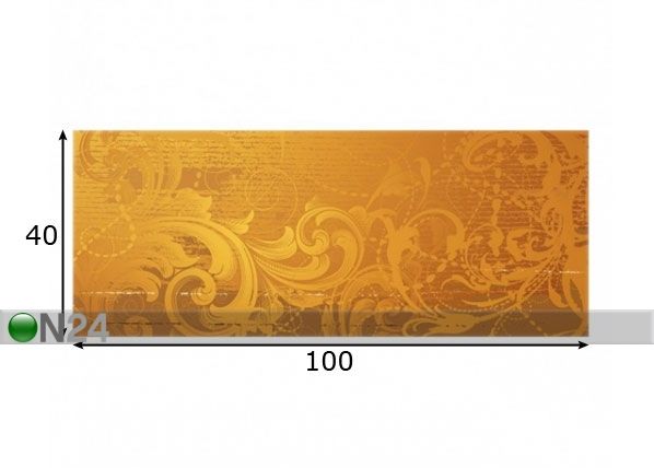 Fotoklaas, köögi tagasein Golden Baroque 40x100 cm mõõdud