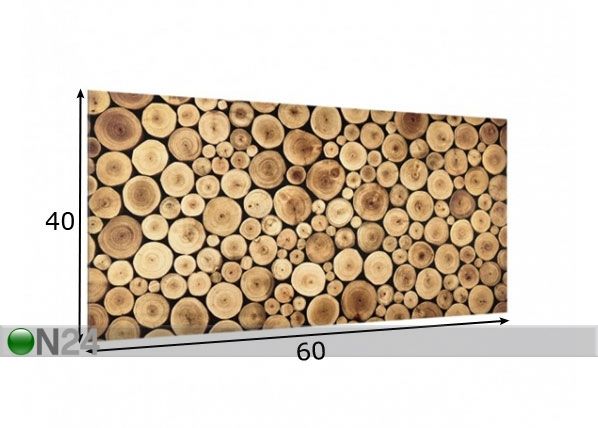 Fotoklaas, köögi tagasein Homey Firewood 40x60 cm mõõdud