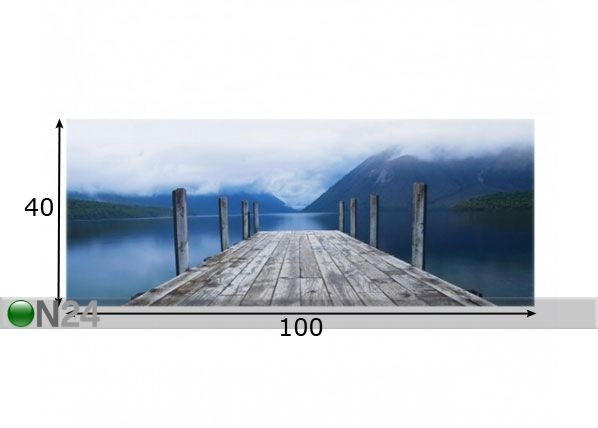 Fotoklaas, köögi tagasein Nelson Lakes National Park New Zealand 40x100 cm mõõdud