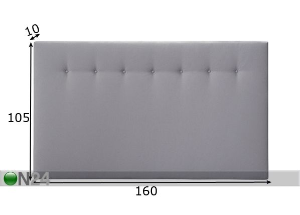 Hypnos mööblikangaga voodipeats nööpidega 160x105x10 cm mõõdud