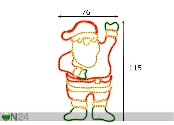 Jõulukaunistus õue Santa LED mõõdud