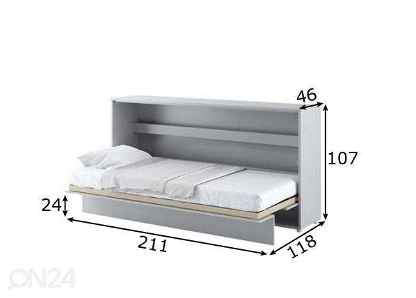 Kappvoodi Lenart BED CONCEPT 90x200 cm mõõdud