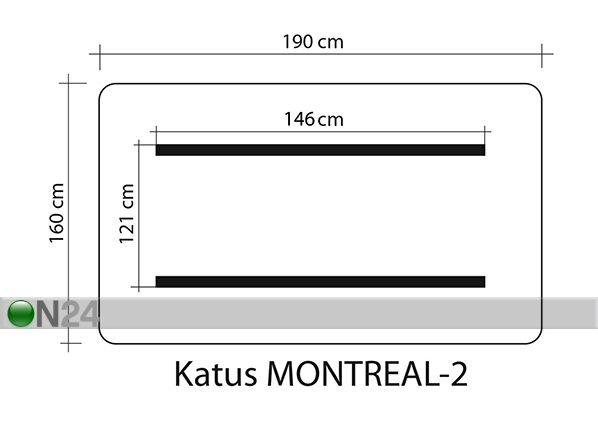 Kiigekatus Montreal 2 160x200 cm mõõdud