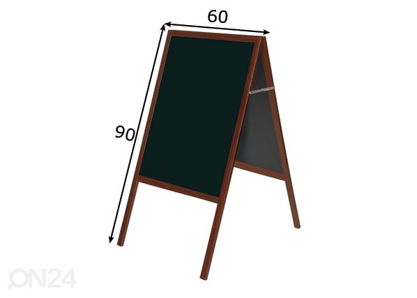 Kriiditahvel Bi-office (harkjalg, kirsipunane puitraam, must) 60x90 cm mõõdud