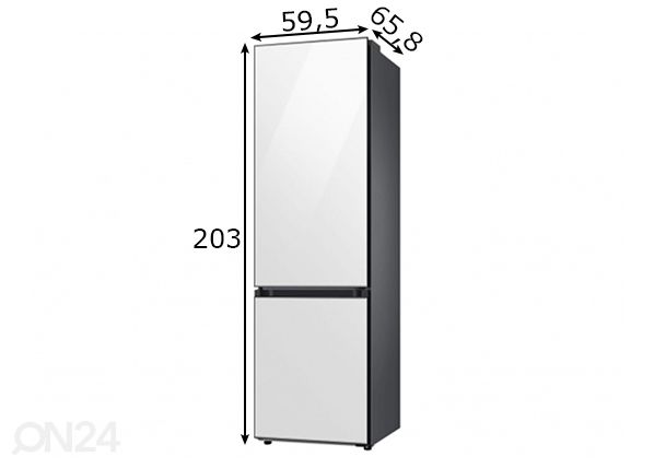 Külmkapp Samsung Bespoke RB38A6B2F12/EF mõõdud