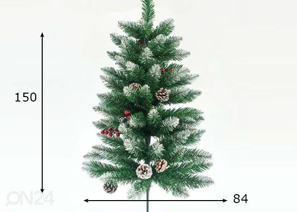 Kunstkuusk Snowy Tree with Berry 150 cm mõõdud