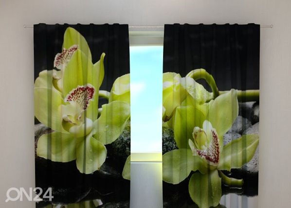 Läbipaistev kardin Citreous orchids 240x220 cm