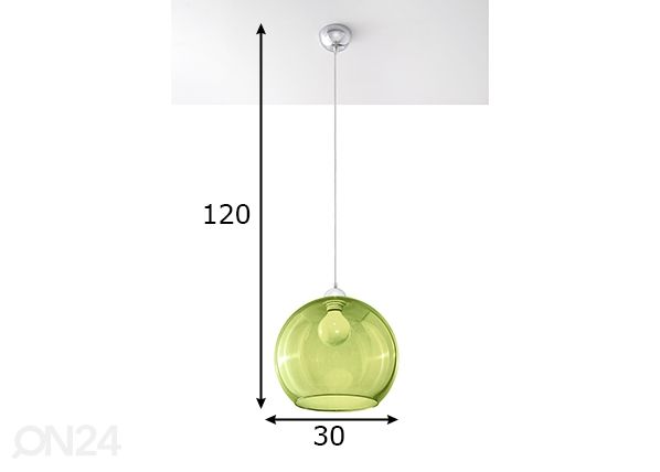 Laelamp Ball, roheline mõõdud