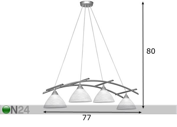 Laelamp Havana Silver mõõdud