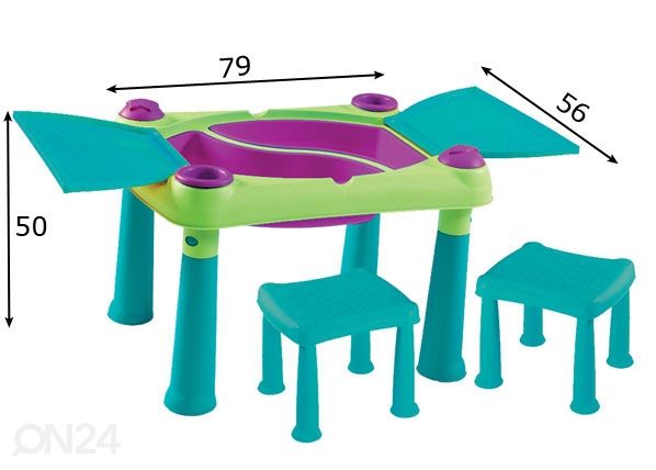 Laste laud ja toolid Keter Creative Play mõõdud