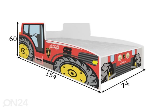 Lastevoodi traktor 70x140 cm mõõdud