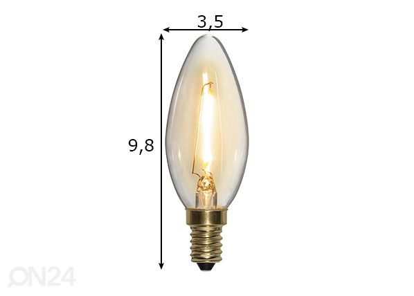 LED elektripirn E14 0,8 W mõõdud