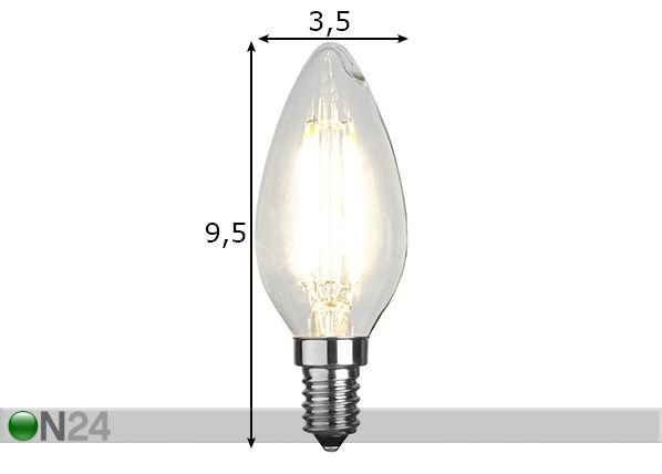 LED elektripirn E14 4 W mõõdud
