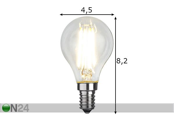 LED elektripirn E14, 4 W mõõdud