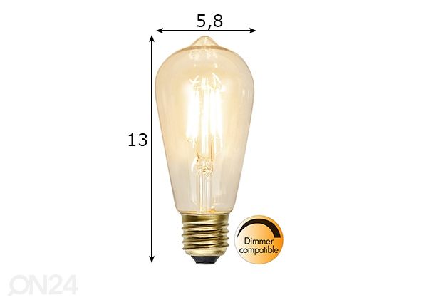LED elektripirn E27 1,6 W mõõdud