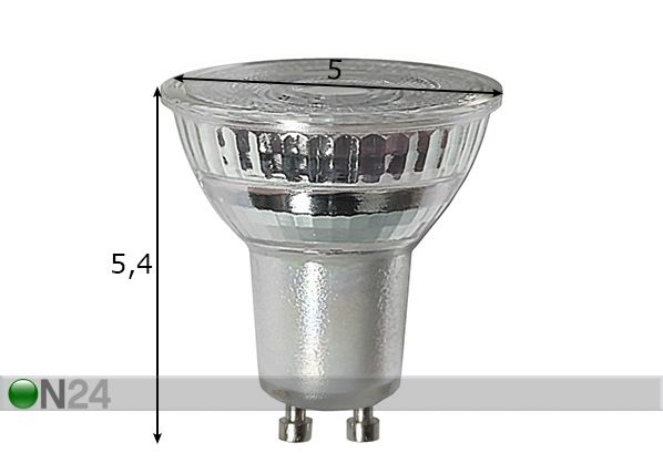 LED elektripirn GU10 3 W mõõdud