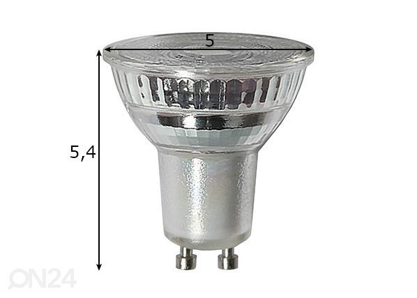 LED elektripirn GU10 5,5 W mõõdud