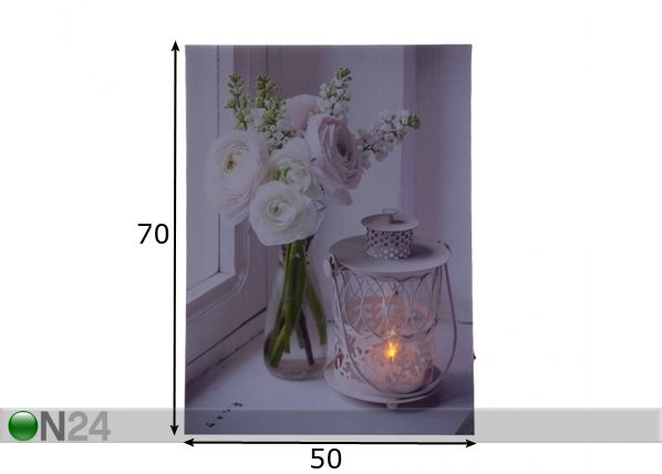 LED pilt Bouquet 70x50 cm mõõdud
