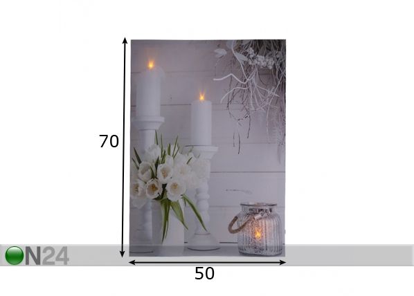 LED pilt Tulip Bouquet 50x70 cm mõõdud